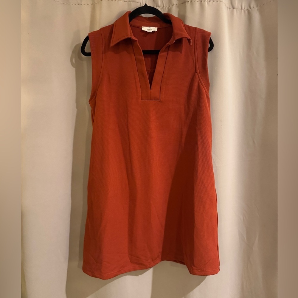 Entro Sleeveless Rust Dress with Pockets